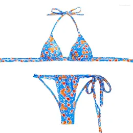 Women's Swimwear 2024 Sexy Bikini Sets Ring Triangle Tie Bathing Suits 2 Piece Swimsuits