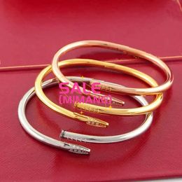 Gold Bracelet nail Designer bracelet Bangles for Women Mens Stainless Steel Alloy Armband Plated Gold Silver Rose Jewelry Diamond designer Jewelry KV1D IOQ9