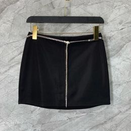 Skirts 2024 Women's Fashion Sexy Casual Clip Chain Slim Hip Skirt 0418
