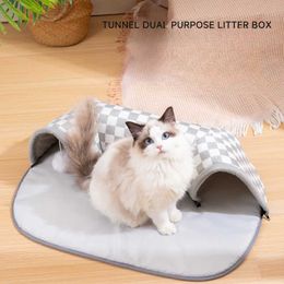 Cat Beds Furniture Tunnel Cat Nest Four Seasons Universal Cat Mat Cat Bed Cat Shelter Summer Pet Nest Dog Detachable Cleaning Pet Supplies d240508