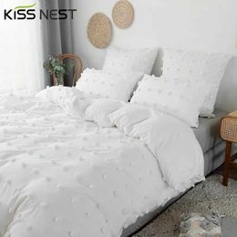 Bedding sets Homepage textile bedding set luxurious down duvet pillowcase single bed duvet cover set modern minimalist white 7 sizes J240507