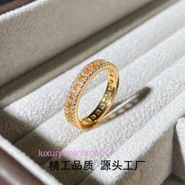 Women Band Tiifeany Ring Jewelry Precision High Edition V Gold Female Hollow out Geometric Square Wide Narrow Light Luxury Couple for Men and