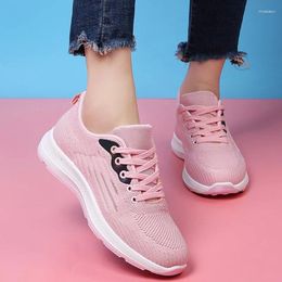 Casual Shoes 2024 Spring Autumn Fashion Lace-up Women's Sneakers Mesh Breathable Comfortable Ladies Vulcanised Zapatos De Mujer