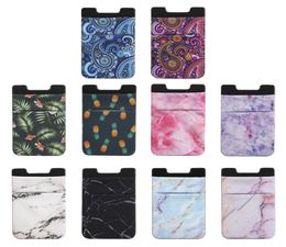 marble parttern wallet credit card cash pocket sticker 3m adhesive stickon id credit card holder pouch for iphone 11 samsung mobil4864899