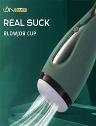 New UNIMAT Real Sucking Male Masturbator Strong Clip Suction Blowjob Deep Throat Automatic Masturbation Cup Oral Sex Toy For Men P1327206