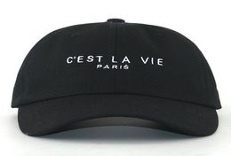 Letter Embroidery C'est Vie Paris Cap Hat 100% Cotton Pure Bck Fashion Baseball Caps Women Hip Hop Dad Hats Men Sport Cap 2203099586614