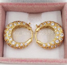 Andy Jewel Authentic 925 Sterling Silver Studs Sparkling Pattern Hoop Earrings Fits European P Style Studs Jewelry 268745C016608972