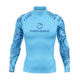 Women's Swimwear Men Rash Guard Long Sleeves Surf Diving Quick Dry Sunscreen Beach UV Proof Elastic T Shirt Gym Clothes Rashguard