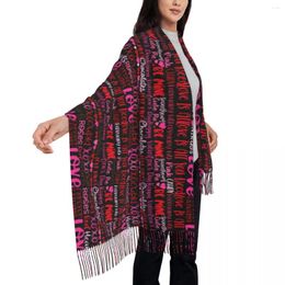 Scarves Warm Soft Scarf Winter Love Hearts Shawls Wrpas Pink Red Black Custom Bandana Men Women Y2k Cool Headwear