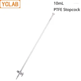 Mugs YCLAB 10mL Burette With PTFE Stopcock Class A Transparent Glass Laboratory Chemistry Equipment
