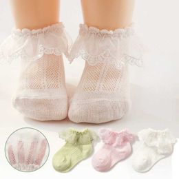 Kids Socks 1 Pair Princess Baby Sock Cute Lace Ruffle Short Sock for Toddler Boy Girl Summer Mesh Combed Cotton Frilly Ankle Sock for Kids