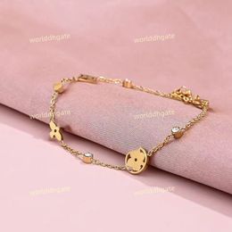 uxury Designer Link Chain Bracelet Four-leaf Cleef Clover Womens Fashion 18k Gold Bracelets Jewelry