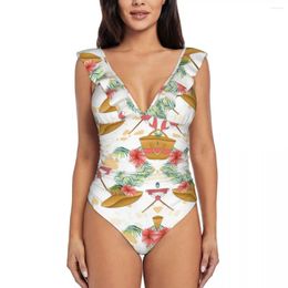 Women's Swimwear Arrivals Identical Sets Summer Elements Flowers And Foliage V-neck Sexy Swimming Costumes