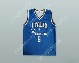 CUSTOM NAY Mens Youth/Kids STEFANO MANCINELLI 6 ITALIA BASKETBALL JERSEY WITH PATCH TOP Stitched S-6XL