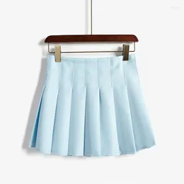 Skirts Harajuku 2024 Korean British Summer Style Mini Skirt Waist Pleated Midi Cute Candy-colored Womens Tulle Woman