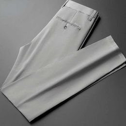 Men's Pants Summer mens suit pants no ironing slim fit fashionable dress pants business pants formal thin casual pants mens boutique pants J240507