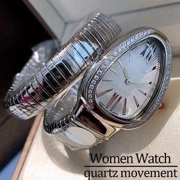 movement watches Wristwatches womens watch Stainless Steel watchstrap Swiss quartz movement 32MM diamond bezel Casual modern luxury snake watch