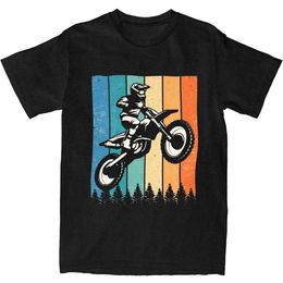 Men's T-Shirts Retro Earth Bicycle T-shirt Mens Motorcycle Off road Bicycle Rider Retro Cotton T-shirt Summer O-Neck Harajuku T-shirt Extra Large ClothingL2405