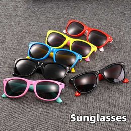 Sunglasses Boys and girls sunglasses square frame childrens sunglasses glasses old outdoor UV400 protective sunglasses H240508