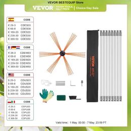 VEVOR 2326303339ft Chimney Sweep Kit w Reinforced Nylon Flexible Rods Ergonomic Cleaning Brush 360Degree 240508