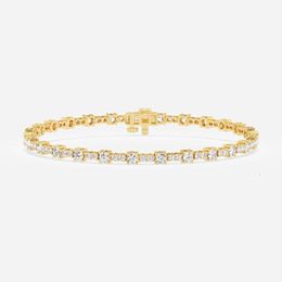 MEDBOO Fine Jewellery 14K White Gold Vvs1 D 3.24Ct Round Moissanite Tennis Bracelet 7 Inches Jewellery Bangle For Women