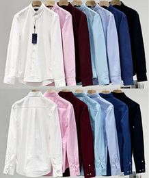 Designer Mens Casual Shirts Pony Paul Polos Tshirts Dress Big Horse Embroidery Business Clothes Long Sleeve Slim Lapel Tees Size M-3XL High Quality 453234