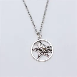 Pendant Necklaces 1pcs Crow Charms Necklace For Girls Phone Jewelry Woman You Chain Length 70cm OR 45 4cm