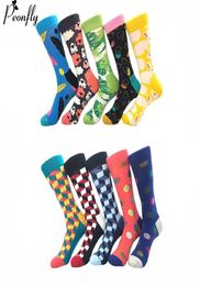 Men039s Socks Fashion Funny Colorful Long Socks Combed Cotton Happy Wedding Socks Casual Business Dress Sock sLot 2pcs1pairs9085553