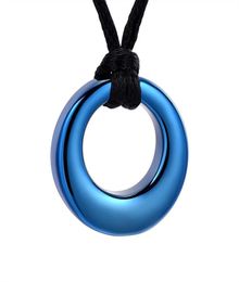 IJD8390 Eternal Circle of Life Blue Colour Women Gift Necklace Stainless Steel Cremation Jewellery Ashes Holder Locket for Human1613967