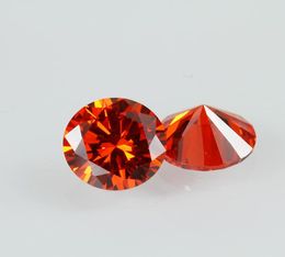 3A Small Size Orange Red CZ Stone 0815mm Round Good Cut Lab Created Cubic Zirconia Loose Gemstone 1000pcslot1126113