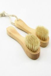 Brush for Facial Exfoliation Natural Bristles Exfoliating Face Brushes for Dry Brushing and Scrubbing with Wooden Handle9872619