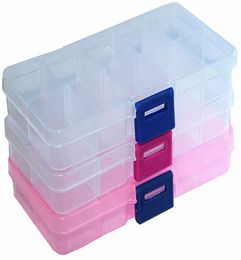 Transparent Plastic 10 Slots Organiser Storage Box Display Case Jewellery Storage Organiser Box for Beads Ring Earrings7487139