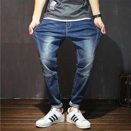 Men's Jeans Plus Size 28-48 Mens Fashion Harem Pants Spring Autumn Men Casual Loose Denim Trousers Hip Hop Strtwear Stretch Jeans T240507