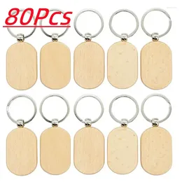 Keychains 80pcs Runway Shape Wood Blanks Wooden Racetrack Keyrings Suitable For Laser Gift Car Diy Craft Wholesale