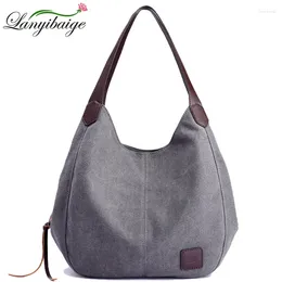 Shoulder Bags Three Layers Canvas Luxury Designer Handbags For Women 2024 Totes Bag Large Capacity Ladies Shopping