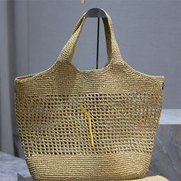 Beach bag designer tote bag for womens raffias shoulder bags icare maxi Sac Luxe weekend shopping staw bag hand embroidered hollow out retro te051 H4