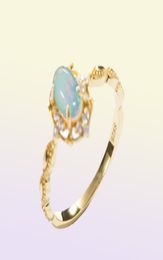 Kuololit Natural Opal Gemstone Rings For Women 925 Sterling Silver Fire Stone Yellow Colour Ring Wedding Engagement Fine Jewellery Y14794624