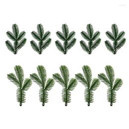 Decorative Flowers 10pcs Artificial Pine Tree Branches Xmas For DIY Craft Garland Wreath Christmas Wedding Year Home Table Decor 11cm/13cm