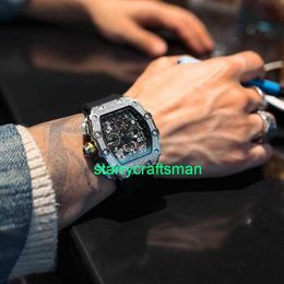 RM Luxury Watches Mechanical Watch Mills Johnson Watch Men's Mechanical Watch Men's Wormhole Concept Mechanical Tritium Gas Men's Watch Trend Black Silver stLW