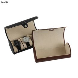 Portable PU Watch Display Storage Gift Box Roll Case 3 Slot Wristwatch Bracelet Sunglasses Jewellery Organiser Travel Pouch box 240427