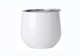 DIY Sublimation Tumbler 12oz Wine Tumbler Egg Shaped Double Walled Stainless Steel For Sublimaton Customise With Lid EEA21273569941