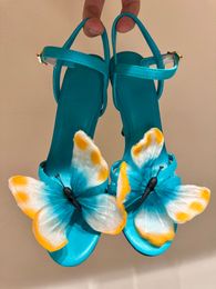 Scarpe designer farfalla sandali cinghiali pompe aperte scarpe di punta del marchio di lusso da donna 10 cm calzature di fabbrica di feste per matrimoni con scatola