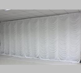 New 10ftx20ft Wedding Party Stage Background Decorations Wedding Curtain Backdrop Drapes In Ripple Design White Color9061109