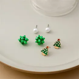 Dangle Earrings Trendy Santa Claus Christmas Tree Pearl For Women Girls Xmas Pendant Studs DIY Jewelry Accessories Party Gifts