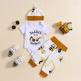 Clothing Sets CitgeeSummer Infant Baby Boy Outfit Letter Print Short Sleeves Romper And Elastic Pants Beanies Hat Set Clothes
