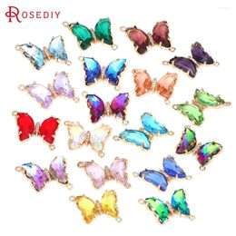 Pendant Necklaces 6PCS 18K Gold Colour Brass 1 Hole Or 2 Holes Butterfly Charms Pendants Diy Jewellery Making Necklace Earrings Accessories For