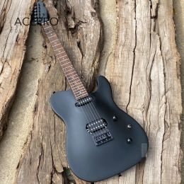 Guitar Setin Neck Electric Guitar, Satin Black Color, Locking Tuners, SingleHumbucker Pickups, Abalone Dots Inlays, Free Shipping