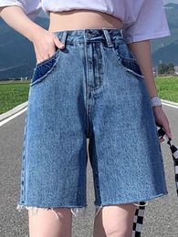 Women's Jeans Casual High Waist Medium Length Slim Fit Straight Leg Pants 2024 Korean Fashion Clothing