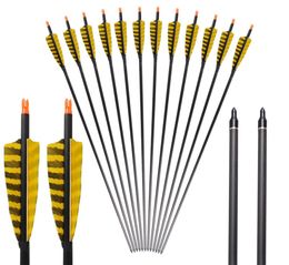 Professional full carbon shaft arrow ID 62mm hunting carbon arrows with turkey feather archery hunting arrows for 9386649