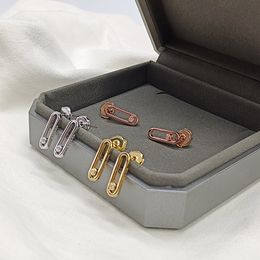 Nowe 925 Sterling Srebrne Kolczyki Wysokiej jakości proste geometryczne dar Prezentu Moda Inkrustowane Kolczyki cyrkonowe dla kobiet